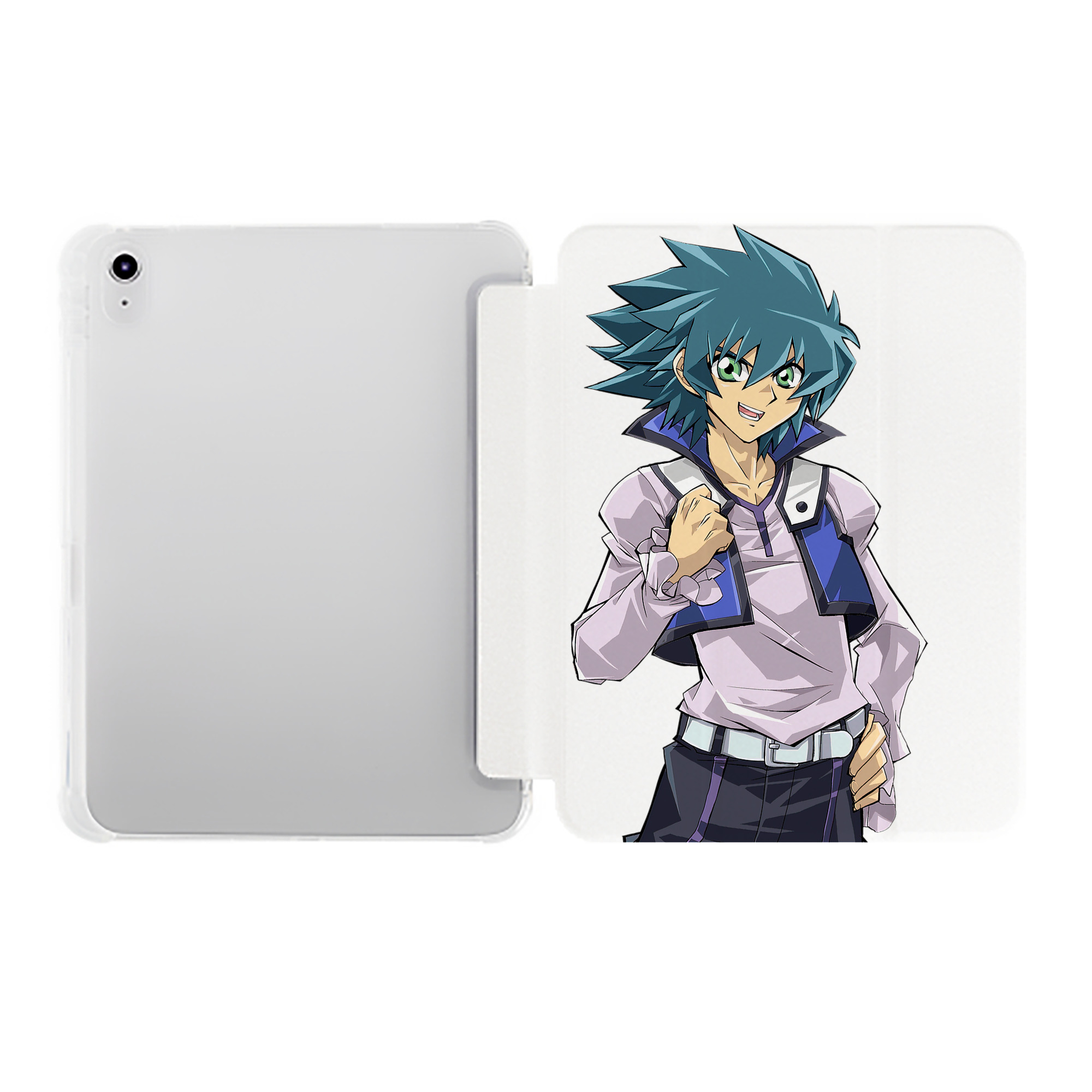 （画像用） 遊☆戯☆王 Yu-Gi-Oh! IPad ケース ペン収納付き 三つ折りスタンド PUレザー×シリコン 対応機種9.5/10.5/10.9インチ